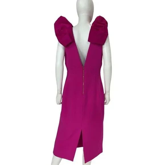 Rebecca Vallance Statement Hot Pink Cupids Bow Dress Size 10 US / 14 AUS - Picture 3 of 5